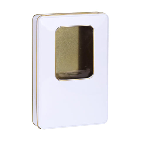 Pencereli Beyaz Metal Kutu 26,5x17,5x4,5 cm