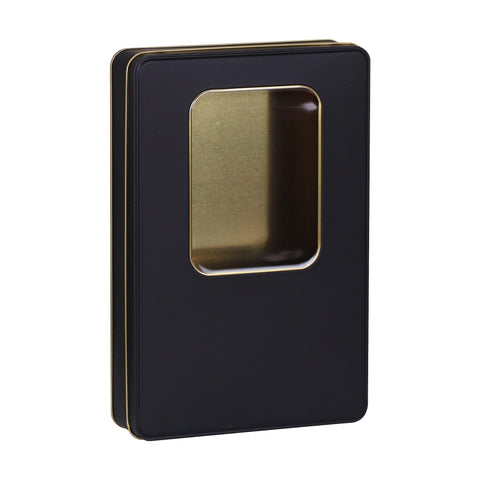 Pencereli Mat Siyah Metal Kutu 26,5x17,5x4,5 cm